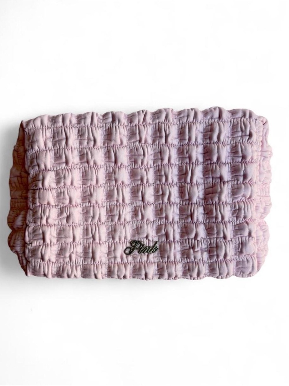PINK Victoria's Secret Light Pink Smocked Cosmetic Pouch